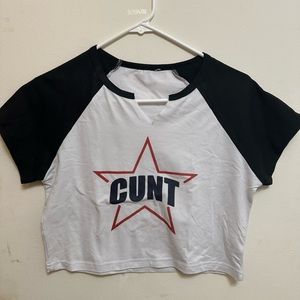 cunt cropped tee